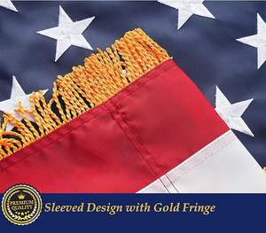4x6ft американский флаг с элегантной бахромой, вышитые звезды + нашитые полосы, премиальный внутренний дисплей с яркими цветами - Product Image 3