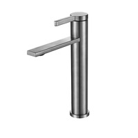 Nouvelle Arrivée Robinet de Lavabo Moderne et Simple en Acier Inoxydable 304 Brossé avec Cartouche Céramique PVD, Monocommande Eau Chaude et Froide pour Installation sur Plan