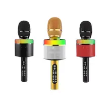 S-088 Wireless Microphone Led Light Karaoke Recording Mini USB TF Card Handheld KTV Portable Perfect Sound 5W Speaker Microphone