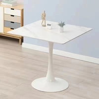Table à manger ronde en marbre brillant de style nordique, taille personnalisée, pour la maison, le restaurant, l'hôtel, le café, le bureau