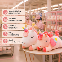 Adorable coussin en peluche cheval rose endormi, licorne en peluche personnalisée, jouet en peluche, poupée, cadeau de Saint-Valentin, animaux en peluche