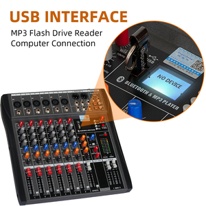 Depusheng-consola mezcladora <span class=keywords><strong>Profesional</strong></span> DX6 de seis vías, fuente de alimentación de 48V, mezclador de Audio para DJ - Product Image 2