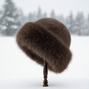 Chapeau en fourrure synthétique de style russe chic pour femmes, écologique, coupe-vent, avec bordure en fausse fourrure de renard, pour voyages en plein air et hiver - Product Image 2