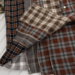 Tùy chỉnh làm việc dài tay áo sơ mi kẻ sọc kiểm tra thiết kế nút lên bông flannel Áo sơ mi cho nam giới - Product Image 4