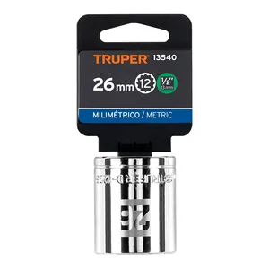 Juego de Llaves de Tubo de 26 mm, 12 Puntas, Accionamiento de 1/2'', Marca TRUPER - Product Image 4