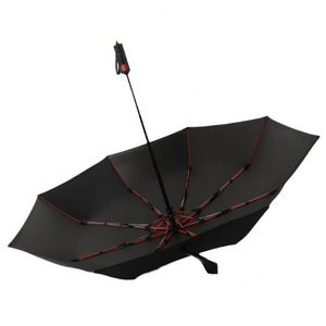 Parapluie résistant aux intempéries avec poignée à motif antidérapant et tête en acier robuste pour la pluie ou le soleil, logo publicitaire personnalisable - Product Image 5