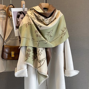 Nouvelle Collection Automne 2025 – Écharpe Jacquard Chaude et Tendance pour Femme, en Polyester Effet Cachemire, à Motifs Floraux et Pompons, Anti-Âge - Product Image 4