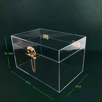 Boîte de rangement en acrylique transparente de grande taille, de qualité supérieure, avec serrure dorée, pour l'organisation et la présentation de bijoux – Vente chaude