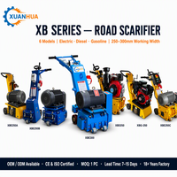 Fraiseuse routière XUANHUA diesel/essence/électrique, broyeur d'asphalte 250-300 mm, profondeur de fraisage 5-8 mm, certifiée CE pour la construction