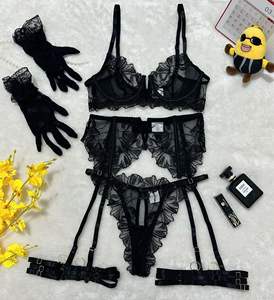 Conjuntos de Lencería de Encaje, Lencería Atrevida y Elegante, Conjuntos de 5 Piezas con Tanga, Disfraces de Lencería para Mujer, Cosplay - Product Image 5