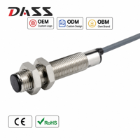 Sensor Proximitas Optik Silindris Seri DS-M Output NPN/PNP Jarak Penginderaan Dapat Disesuaikan 30-300mm Perlindungan IP65 Grosir
