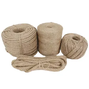 Eco-Friendly 6mm 3-Ply Jute Yarn Twine Rope Natural Materials Packaging Ropes