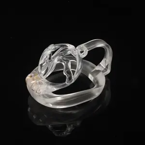 Baru kait melengkung dan lingkaran cincin Chastity kandang kecil ABS perangkat Chastity dengan 4 ukuran cincin penis Sissy SM kunci mainan seks untuk pria Gay - Product Image 6