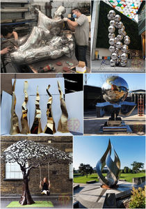 Pintura Corten acero jardín blanco estatua de hierro en bicicleta Metal arte artesanía escultura - Product Image 6