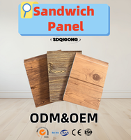 En promotion : Panneau de bardage métallique isolé de 25 mm à motif grain de bois, isolation thermique, ignifuge pour entrepôt