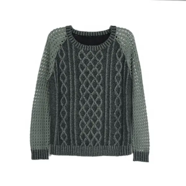 Пуловер для мужчин, индивидуальный, с круглым вырезом, Конопляный, с узором ромбиками, натягивающийся свитер