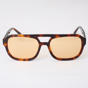 Gafas de sol retro de doble puente para hombre, montura completa de acetato con efecto tortuga, protección UV400, lentes CR39, en stock - Product Image 5