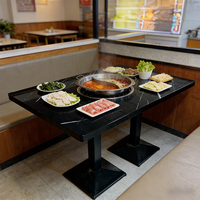 Tables et chaises de restaurant, mobilier commercial moderne de style occidental, sièges en bois et en PU