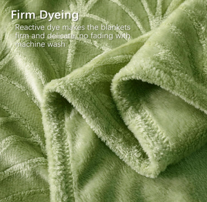 <span class=keywords><strong>Couverture</strong></span> en flanelle ultra douce et soyeuse à motifs de feuilles, luxueusement chaude pour canapé, lit, décoration intérieure vert éclatant pour toutes les saisons - Product Image 5