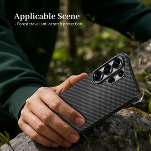 JOYPORODO V-K01 <span class=keywords><strong>Coque</strong></span> magnétique antichoc en fibre d'aramide pour <span class=keywords><strong>Samsung</strong></span> S26 S25 S24 Ultra Plus, ultra-fine et tendance en fibre de carbone - Product Image 6