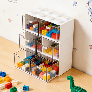 กล่องเก็บเครื่องสำอางแบบลิ้นชักพลาสติกสำหรับใช้ในบ้าน วางซ้อนกันได้ - Product Image 1