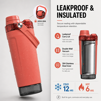 Bouteille de shaker à protéines en métal avec logo personnalisé, 500 ml, en acier inoxydable, anti-fuite, sans BPA, avec filtre, pour la salle de sport et la remise en forme