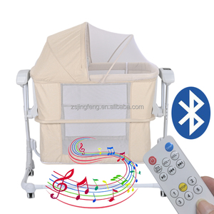 <span class=keywords><strong>Cuna</strong></span> <span class=keywords><strong>de</strong></span> Bebé Estilo Villa con Marco Metálico y Mosquitera, Cama Eléctrica Ajustable con Función <span class=keywords><strong>de</strong></span> Balanceo, <span class=keywords><strong>Cuna</strong></span> Multiusos, <span class=keywords><strong>Cuna</strong></span> Mecedora - Product Image 3