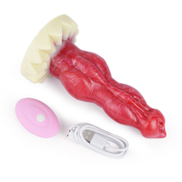 NNSX Tier-Vibrator Großer Knoten Hunde-Dildo Ferngesteuerter Vibrierender Penis Analdehner Butt Plug für Erwachsenen-Sexspielzeug