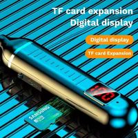 Écouteurs sans fil à tour de cou TWS BT5.2 avec affichage numérique LED, prise en charge de la carte TF, stéréo mains libres