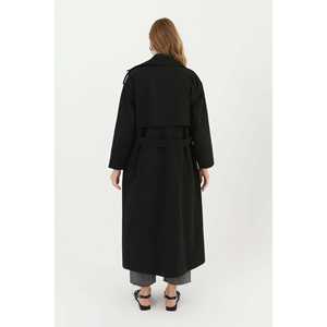 It'Ssh You - Gabardina Negra para Mujer, Manga Larga, Tejida, Elegante, Cómoda para Otoño - Product Image 5