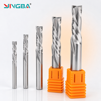 Yingba Fraise à compression en carbure monobloc, à double tranchant, spirale CNC pour la sculpture sur bois, le MDF, le contreplaqué et la découpe par nesting