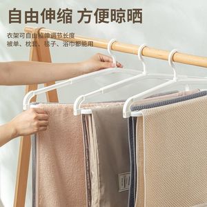 Percha extensible de plástico para ropa, toallas, sábanas, fundas de edredón, tipo gancho, forma rectangular, organizador de ropa - Product Image 4