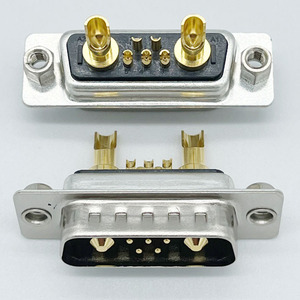 Conector D-<span class=keywords><strong>Sub</strong></span> de 7W2 para Montaje en Panel, Tuercas Remachadas, Cableado con <span class=keywords><strong>Copa</strong></span> de Soldadura, 10/<span class=keywords><strong>20</strong></span>/30/40A, Pines Macho y Hembra de 5+2 Chapados en Oro Mecanizado - Product Image 3
