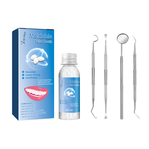Nouveautés Kit de réparation <span class=keywords><strong>dentaire</strong></span> temporaire, dents artificielles modelables pour les dents manquantes ou cassées, colle solide pour prothèse <span class=keywords><strong>dentaire</strong></span> avec miroir buccal et sonde - Product Image 1