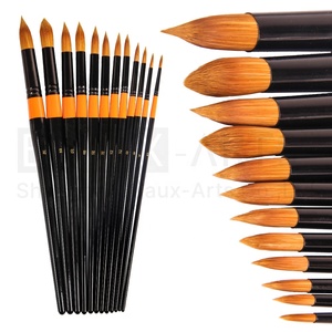 Ensemble de pinceaux ronds en <span class=keywords><strong>acrylique</strong></span>, poils synthétiques, pinceaux de <span class=keywords><strong>peinture</strong></span> à Long manche, parfaits pour l'<span class=keywords><strong>acrylique</strong></span>, l'huile, l'aquarelle - Product Image 4