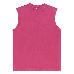 Débardeur de sport surdimensionné, tendance, lourd, délavé, col rond, sans manches, veste d'été pour hommes - Product Image 2