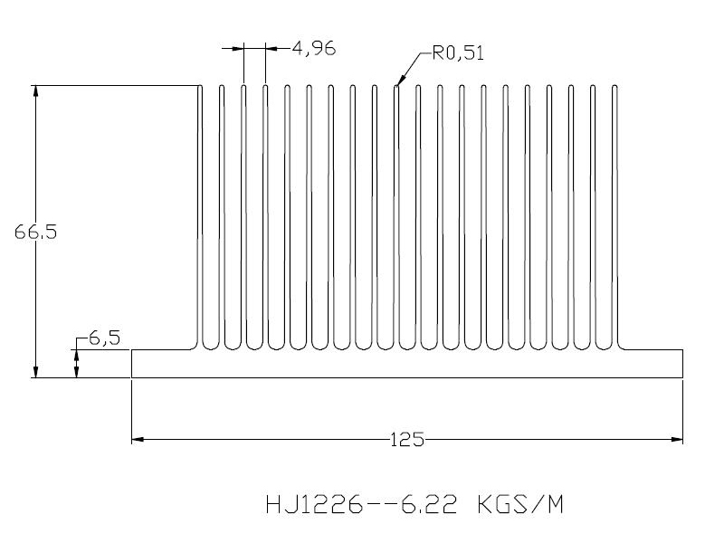 LED aluminum heatsink Fresnel heatsink 125(W)*66(H)*100(L)mm