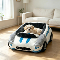 Sportwagen-Stil Hundebett Auto-förmiges Polyester-Haustier-Sofa Ganzjährig Nutzbar PP-Baumwollfüllung Keine Montage Erforderlich für Mittelgroße/Kleine Hunde