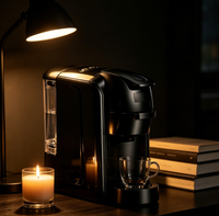 Machine à café à capsules 3-en-1 pour la maison, pression 19 bars, compatible avec les capsules NES DG, café en poudre, réservoir d'eau de 0,6 L, arrêt automatique