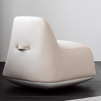 Fauteuil d'appoint en tissu durable de style nordique avec repose-pieds pour petit appartement, salon et usage extérieur