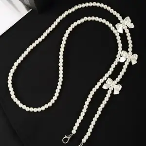 Crossbody Shoulder Straps Replace Purse Pearl bow beaded Replacement Hardware Handles strap For Women Handbags
