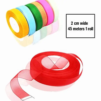 Ruban d'organza de rouleau de couleur unie personnalisé de quantité minimale de commande bas pour les cadeaux et l'ornement