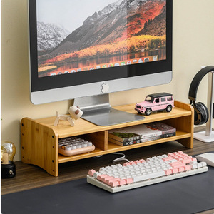 Soporte Elevador para Monitor de Computadora con Estante de Almacenamiento de Escritorio, Base Elevada de 2 Niveles, Forma Rectangular para Organización de Escritorio - Product Image 5