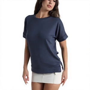 Camiseta Ever Glow para Mujer, Talla Grande, Color Azul Claro, Cuello Redondo, Manga Corta, Ecológica, Informal, Lisa, Largo Regular - Product Image 1
