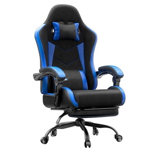 Chaise de bureau ergonomique à hauteur réglable, repose-pieds, chaise de jeu rembourrée, inclinaison de 150°, capacité de 180 kg, noire - Product Image 5