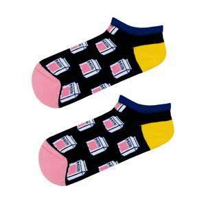 Colorful Floral Milk Patterned Ankle Socks Breathable Knitted Diabetic Compliant Custom Logo One <b>Size</b> Fits Daily Use for Spring - Product Image 2