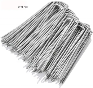 Tapis anti-mauvaises herbes, couverture de sol, clous en U, contrôle des mauvaises herbes, fixation de tissu, piquets métalliques, barrière anti-mauvaises herbes, tissu paysager - Product Image 1