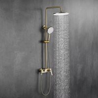 Robinet de douche moderne et luxueux avec système de douche brossée Kit mélangeur de pommeau de douche à main pour salle de bains avec cascade d'eau chaude et froide