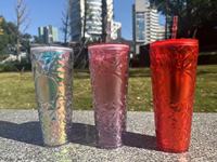 Gobelets à boire personnalisés sans MOQ, motif diamant, 24 oz, 16 oz, plusieurs couleurs, gobelet mat Durian, couvercle en plastique réutilisable, cadeaux