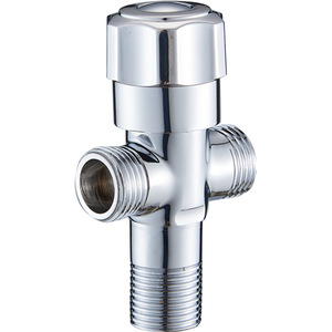 วาล์วปรับมุม Zhuojiangfang ขนาด 20 มม. แบบเกลียวนอก โครเมียม สามทาง หนึ่งเข้า สองออก สำหรับห้องน้ำ - Product Image 1